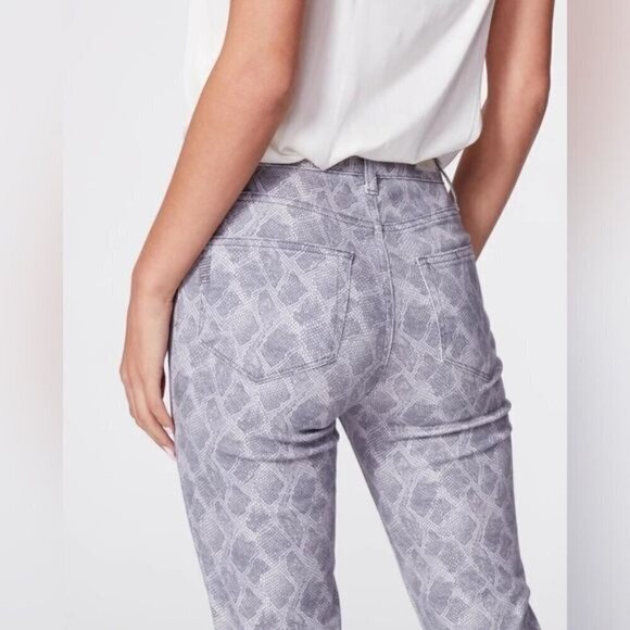 NWT Paige Hoxton High Rise Skinny Snakeskin Print Ankle Jeans Periscope Sz 23 - Picture 3 of 4